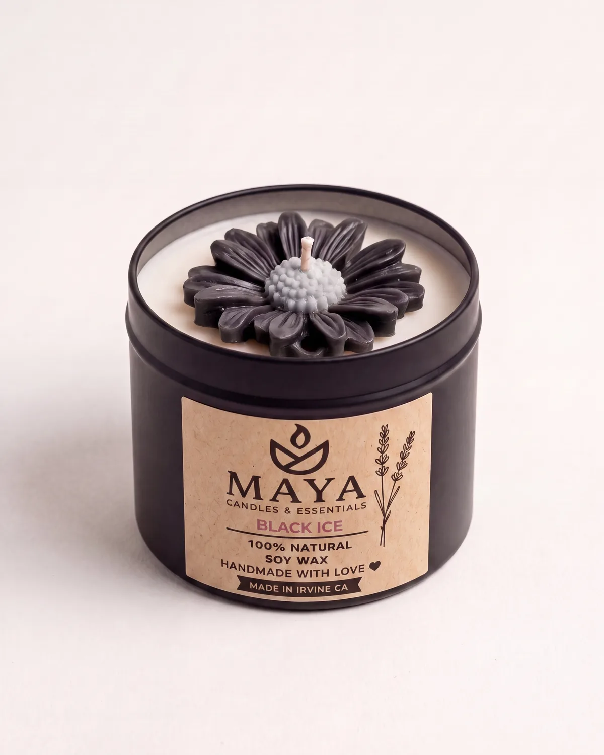 Maya Black Ice soy candle