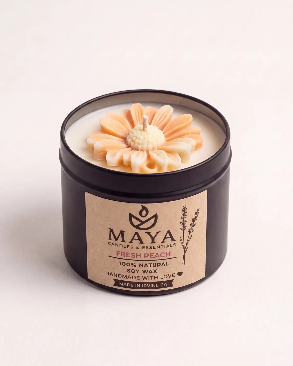 Maya Fresh Peach soy candle